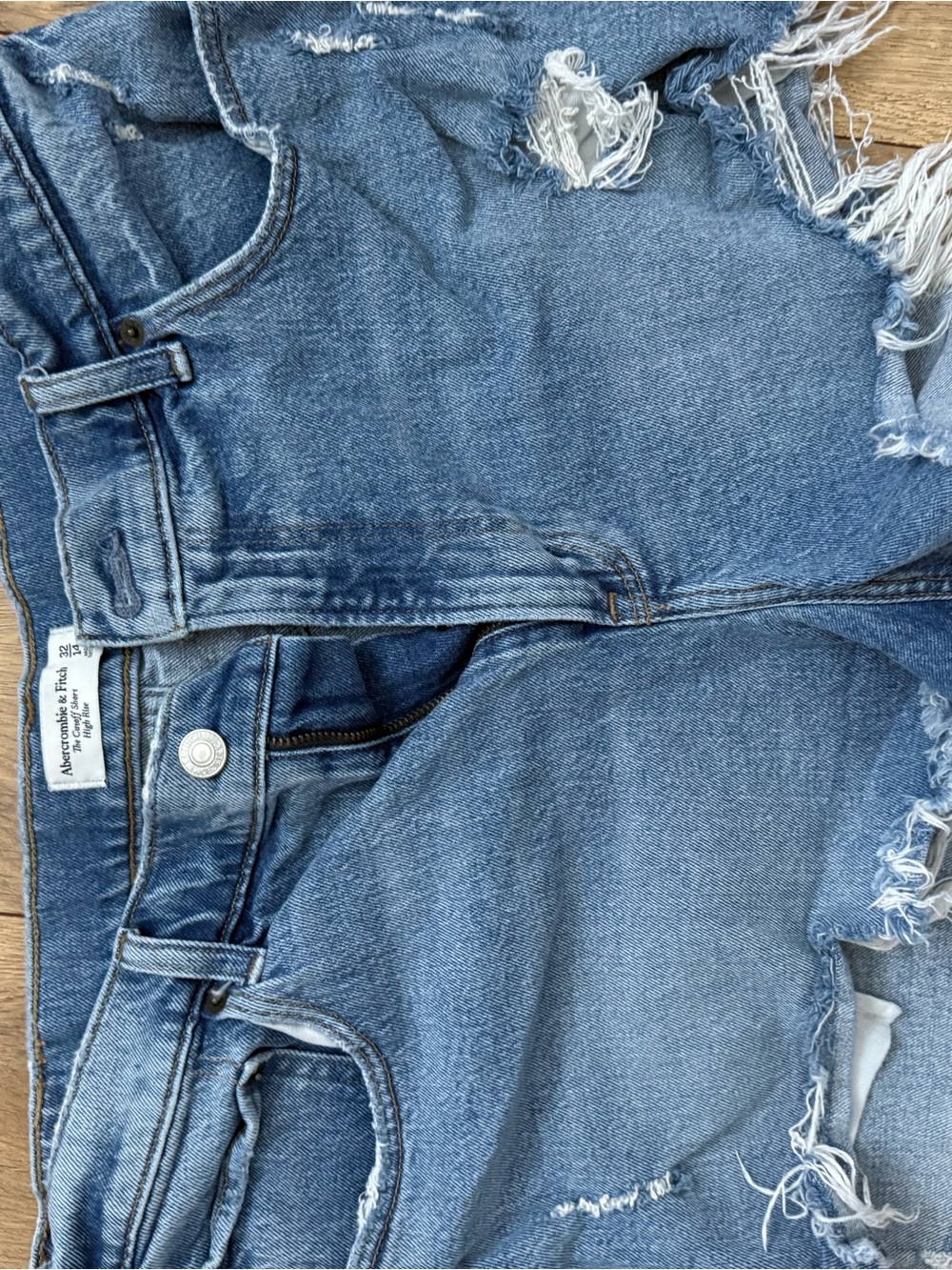 Abercrombie & Fitch Light Blue Distressed Boyfriend Jeans